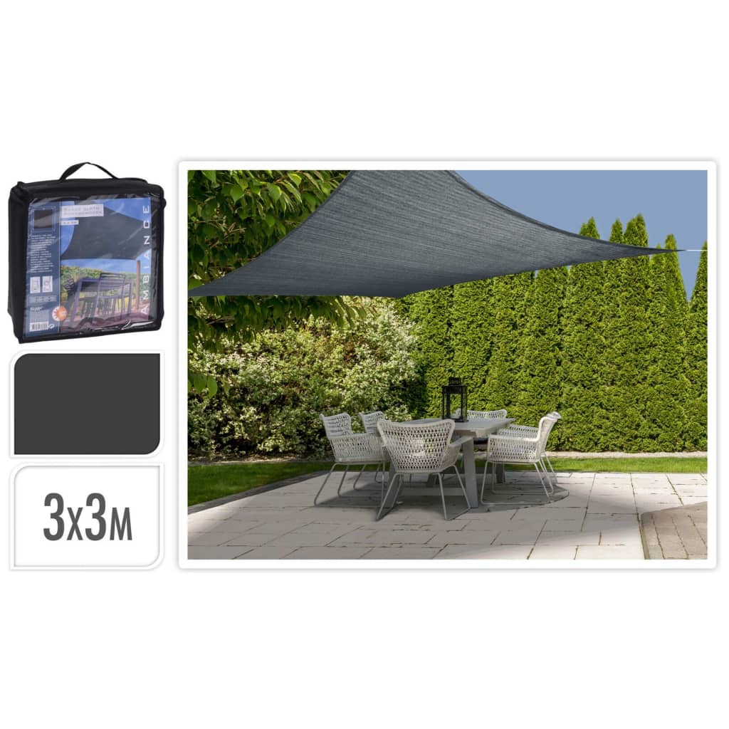 Prograrden Schatten Stoff Quadrat 3x3 m dunkelgrau