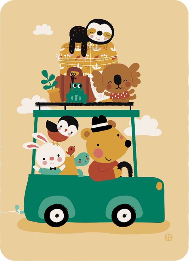 Bora going on holiday ansichtkaart. (5 s