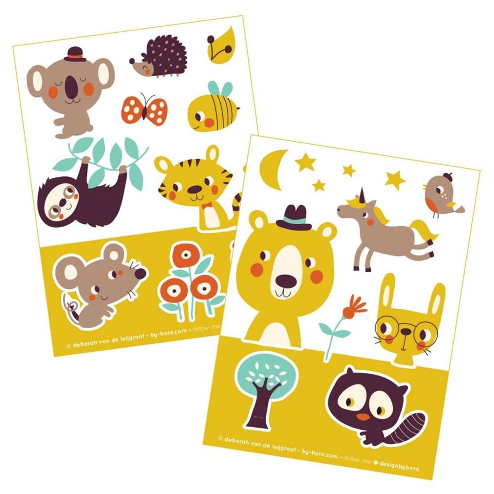 Bora stickervellen 2 x a6. hide and seek
