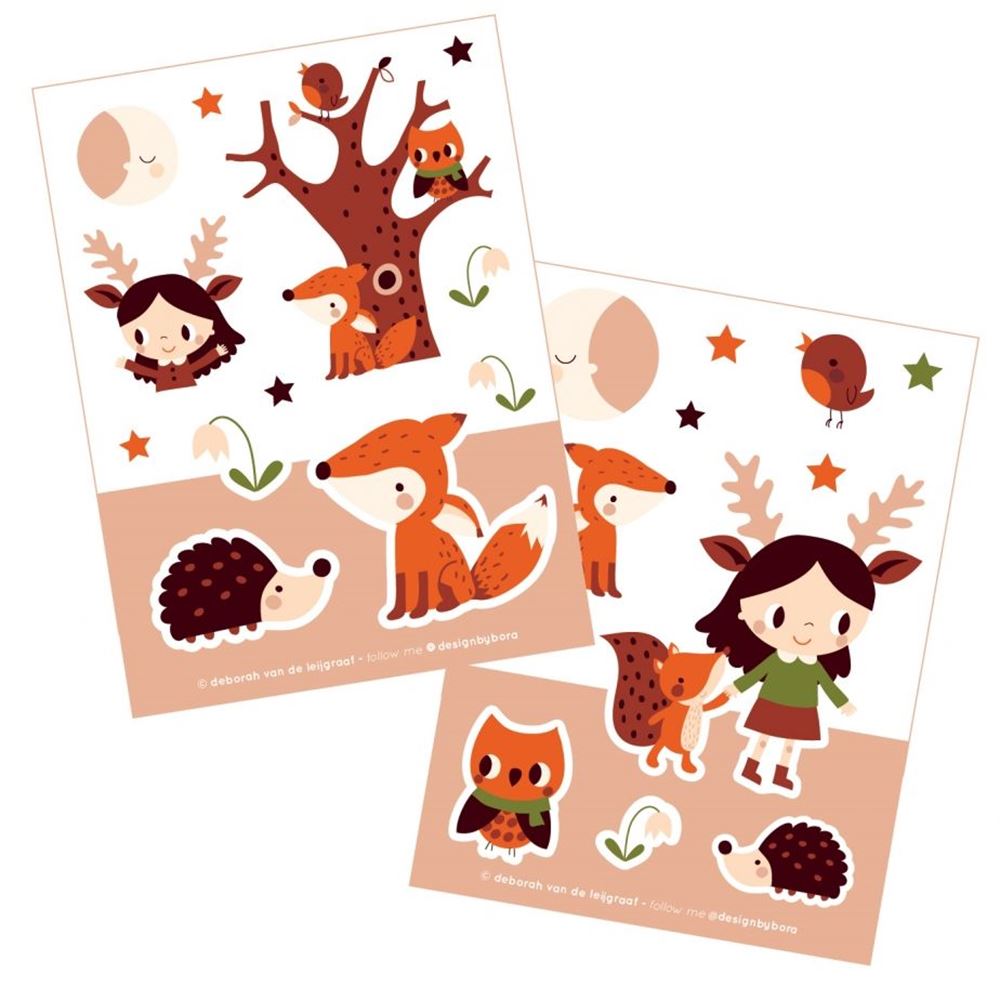 Bora stickervellen 2 x a6. moonlight wal