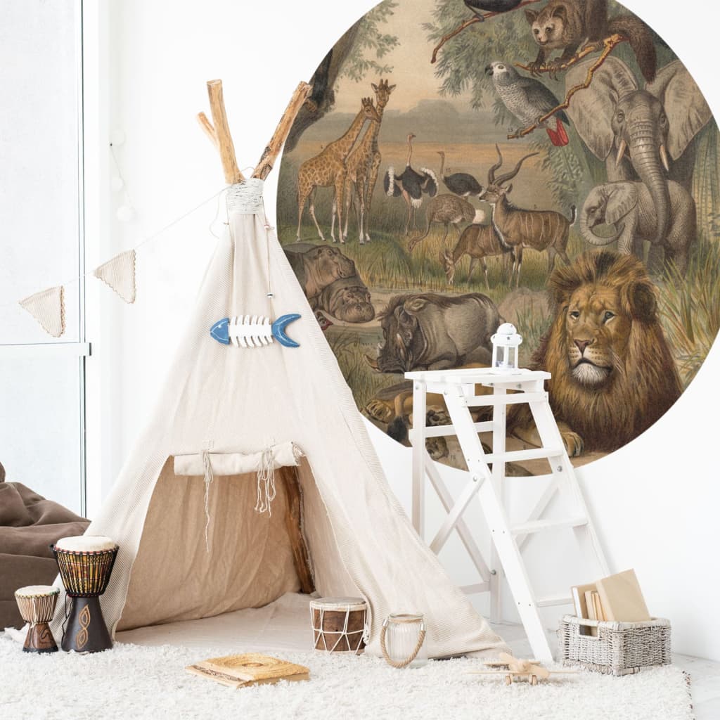 Wallart Wallow Circle Tiere Afrikas 190 cm
