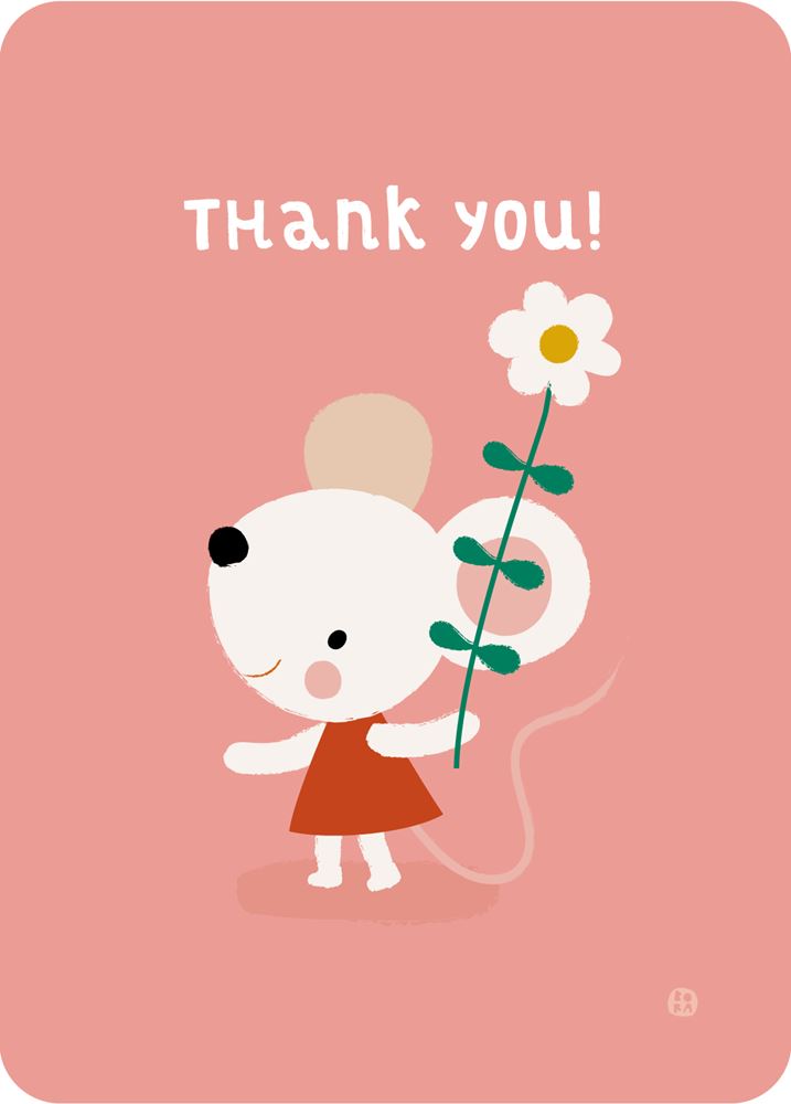 Bora thank you! muis ansichtkaart (5 st.