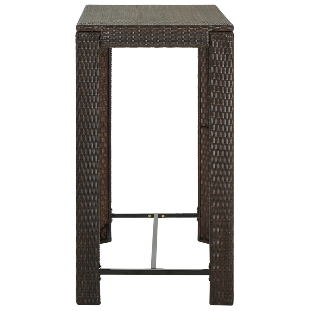 Vidaxl tuinbartafel 100x60,5x110,5 cm poly rattan bruin