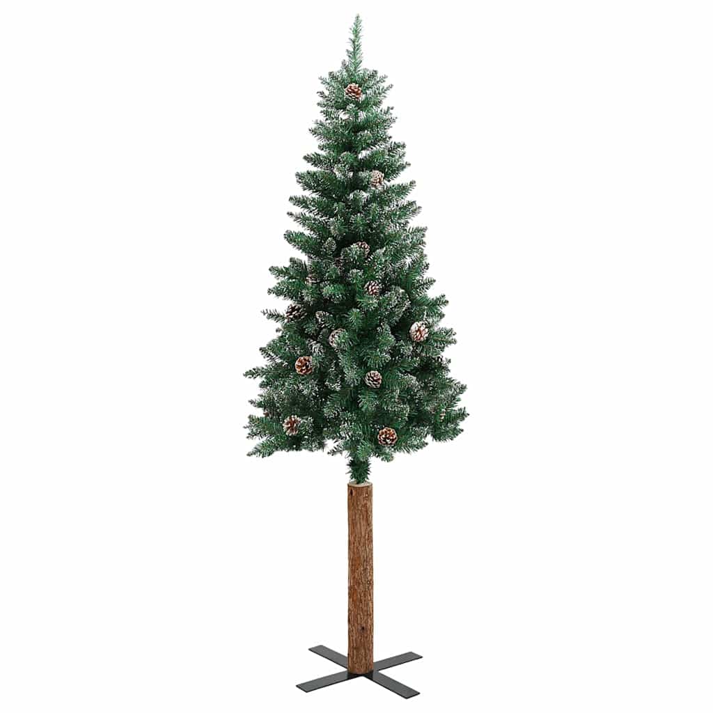 Vidaxx Weihnachtsbaum mit Echtholz und Schnee schmal 210 cm grün