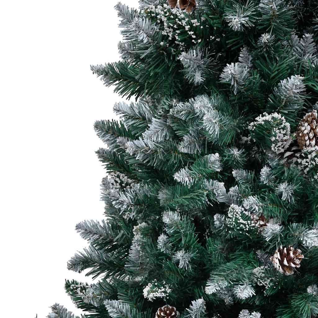 Vidaxl kunstkerstboom met dennenappels en witte sneeuw 240 cm