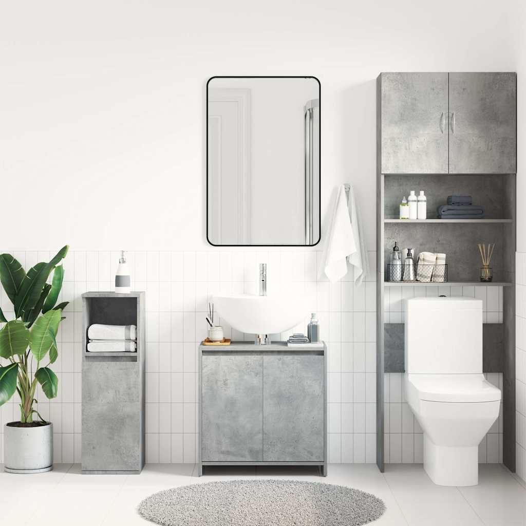 Vidaxl badkamerkast 60x33x61 cm bewerkt hout betongrijs