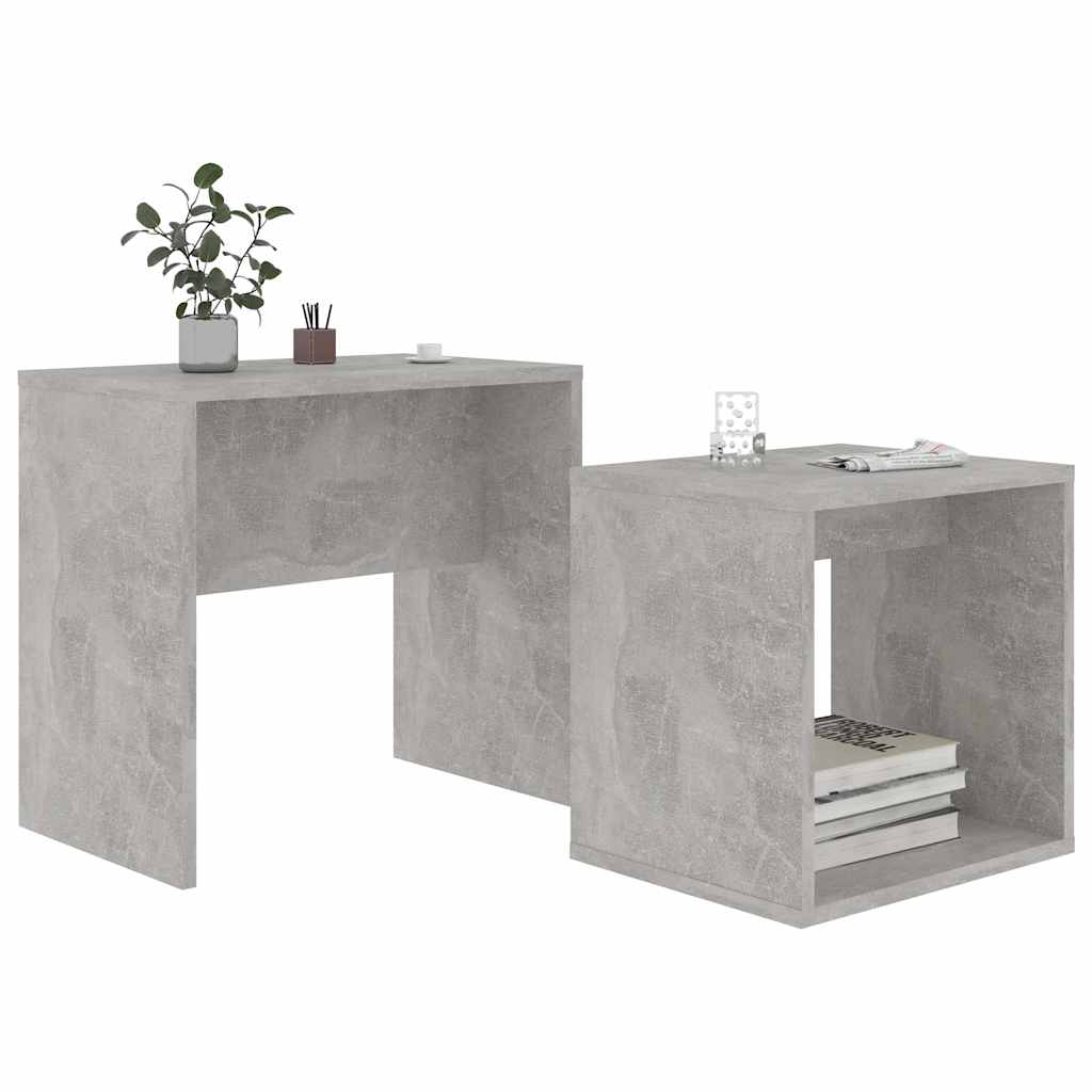Vidaxl salontafelset 48x30x45 cm bewerkt hout betongrijs