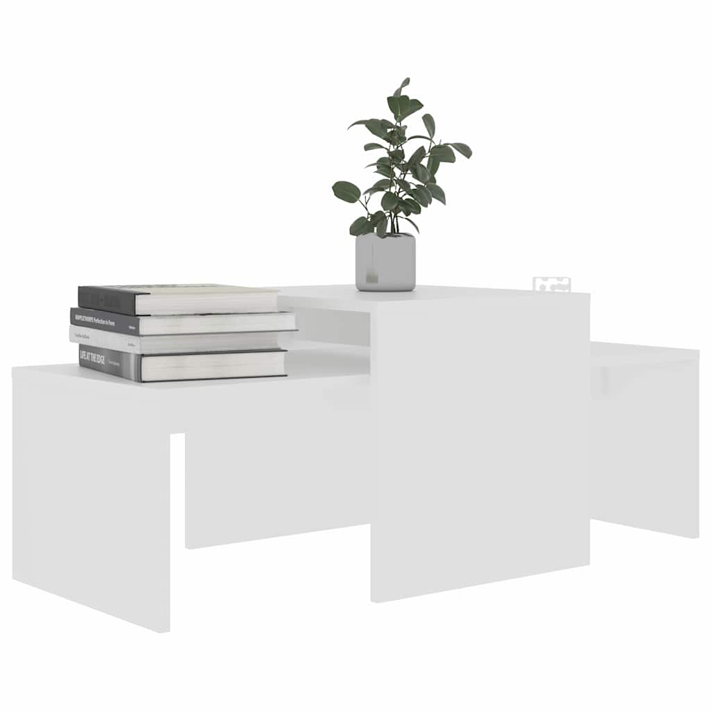 Vidaxl salontafelset 100x48x40 cm bewerkt hout wit