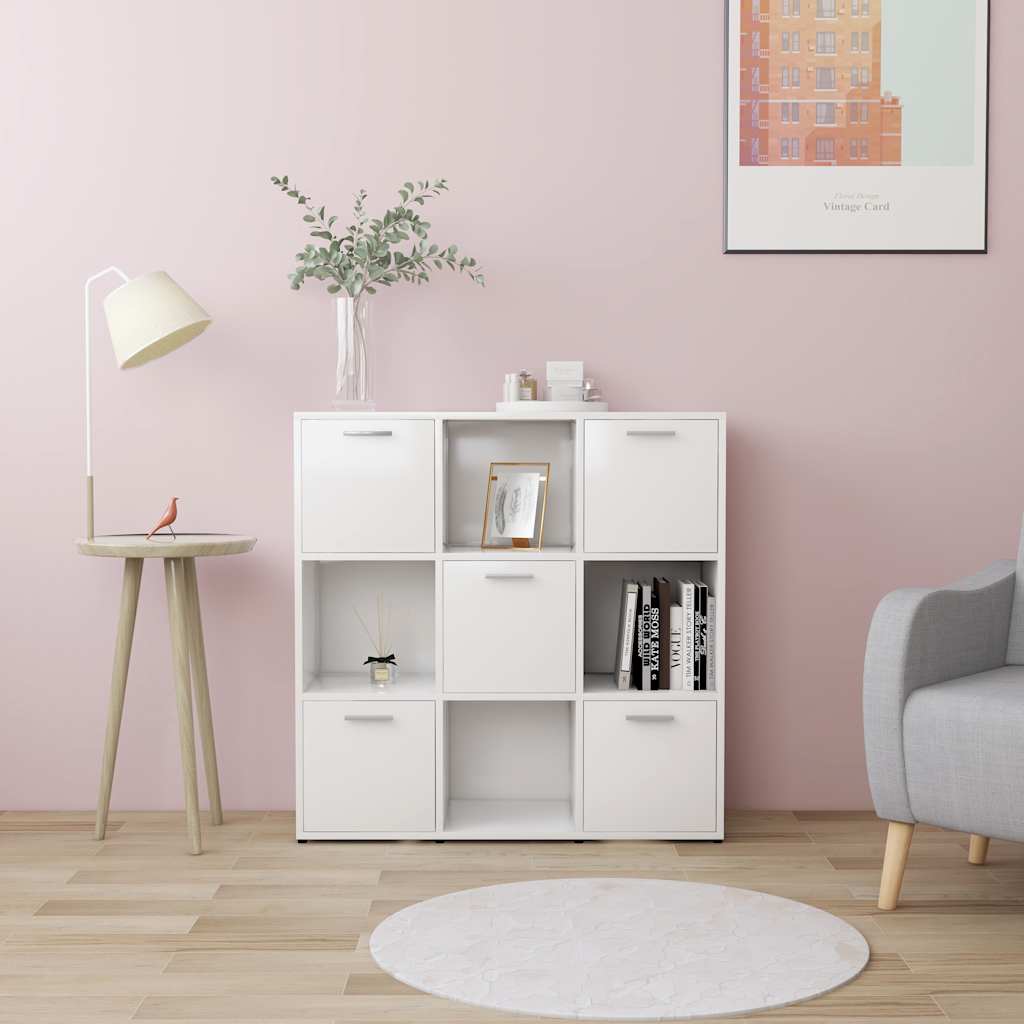 Vidaxl boekenkast 90x30x90 cm bewerkt hout wit