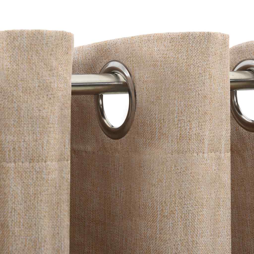 Vidaxl Vorhänge Leinen sehen verdammte Augen aus 2 St 140x245 cm Beige