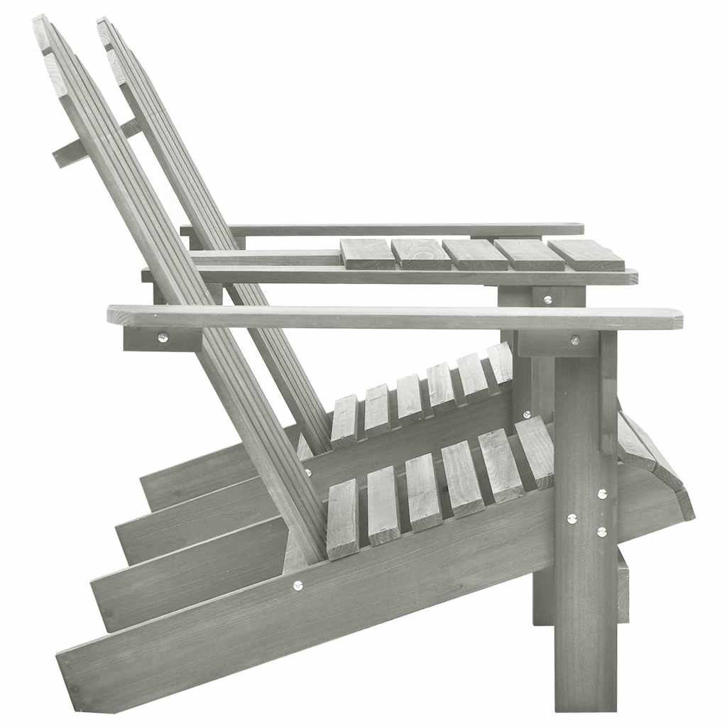 Vidaxl tuinstoelen adirondack met tafeltje massief vurenhout grijs