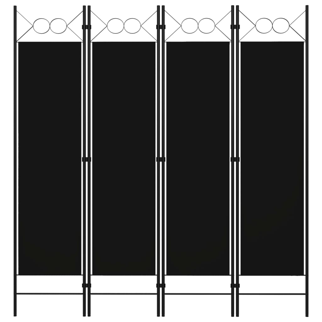 Vidaxl kamerscherm met 4 panelen 160x180 cm zwart