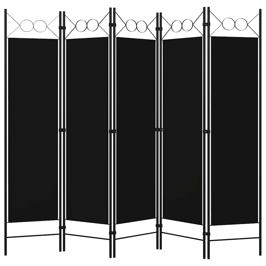 Vidaxl kamerscherm met 5 panelen 200x180 cm zwart