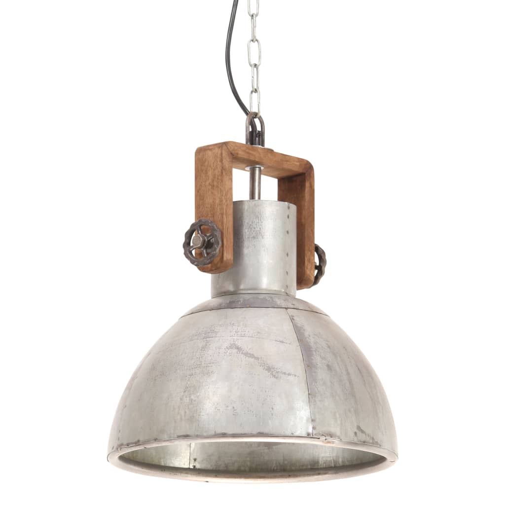 Vidaxx Hängelampe Industrie rund 25 W E27 30 cm silberfarben