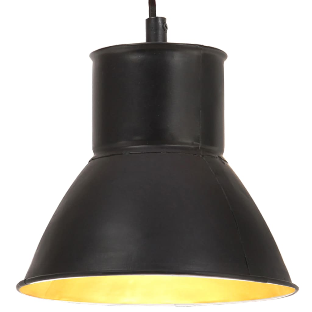 VidaXL Hängelampe rund 25 W E27 17 cm schwarz