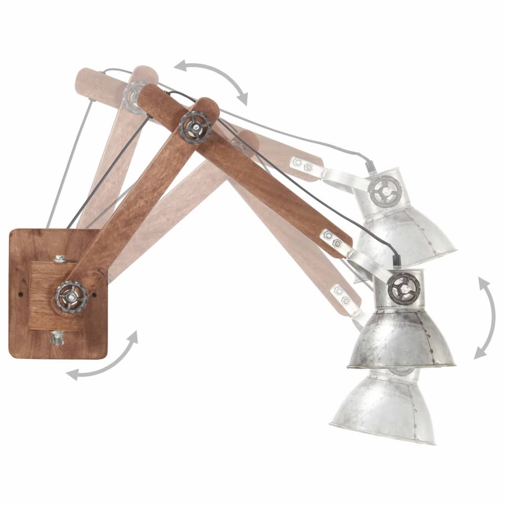 Vidaxl Wandlampe Industrial Runde E27 Silberfarbe
