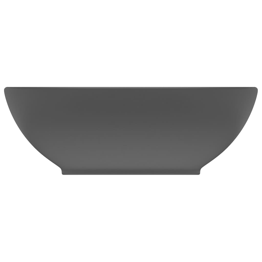 VIDAXL WASHBAIN OVAL 40x33 cm Keramik Matt Dunkelgrau