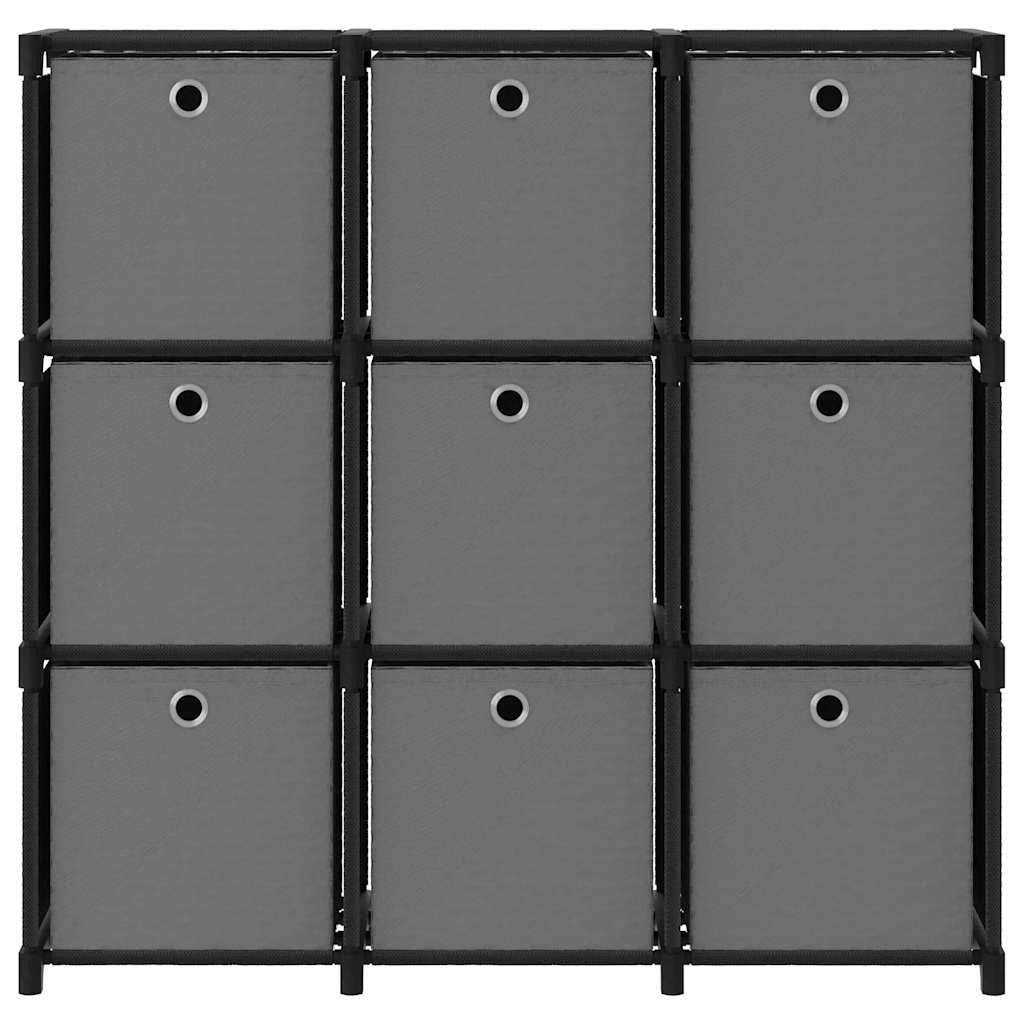 Vidaxl kast met 9 vakken met boxen 103x30x107,5 cm stof zwart