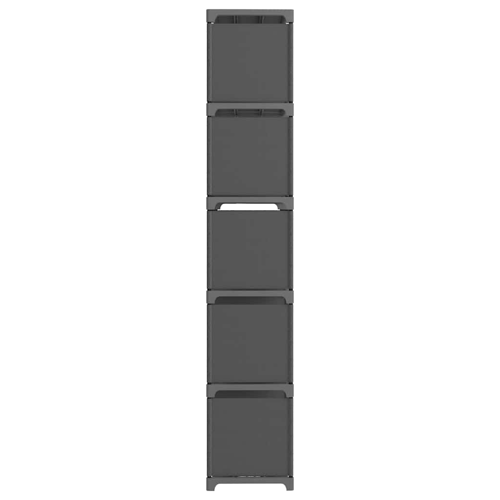 Vidaxl kast met 15 vakken 103x30x175,5 cm stof grijs