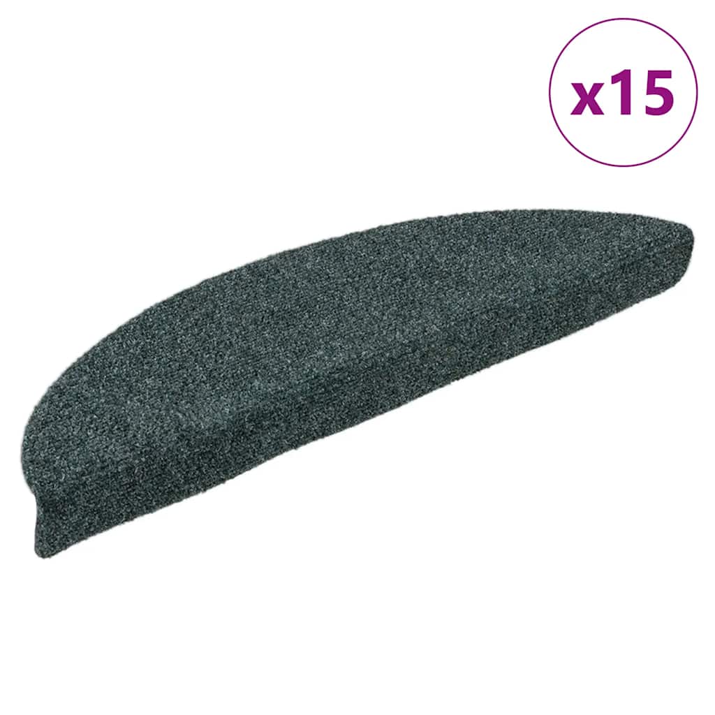 Vidaxl Treppenmatten Selbstadhäsiv 15 Teile 56x17x3 cm grüne Hemisphäre