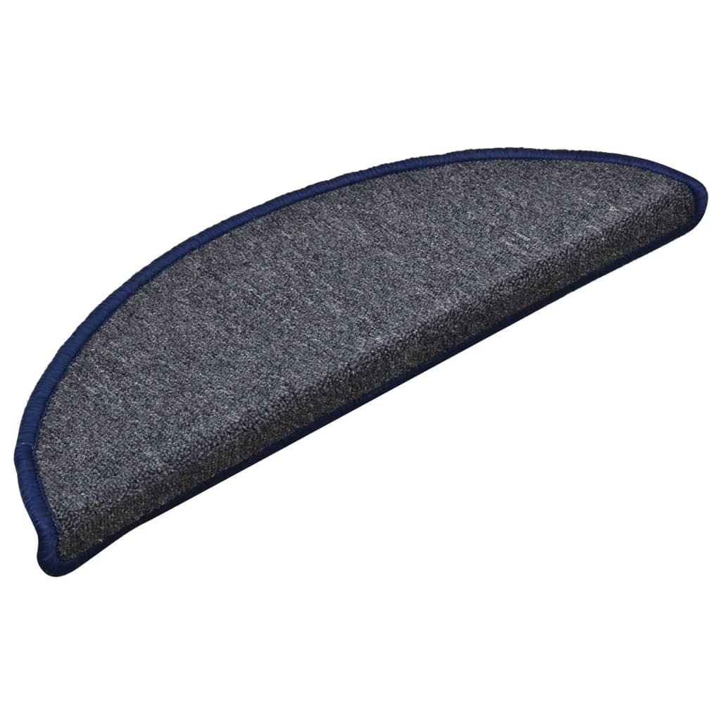 Vidaxl -Treppenmatten 15 ST 56x17x3 cm dunkelgrau und blaues Hemisphäre