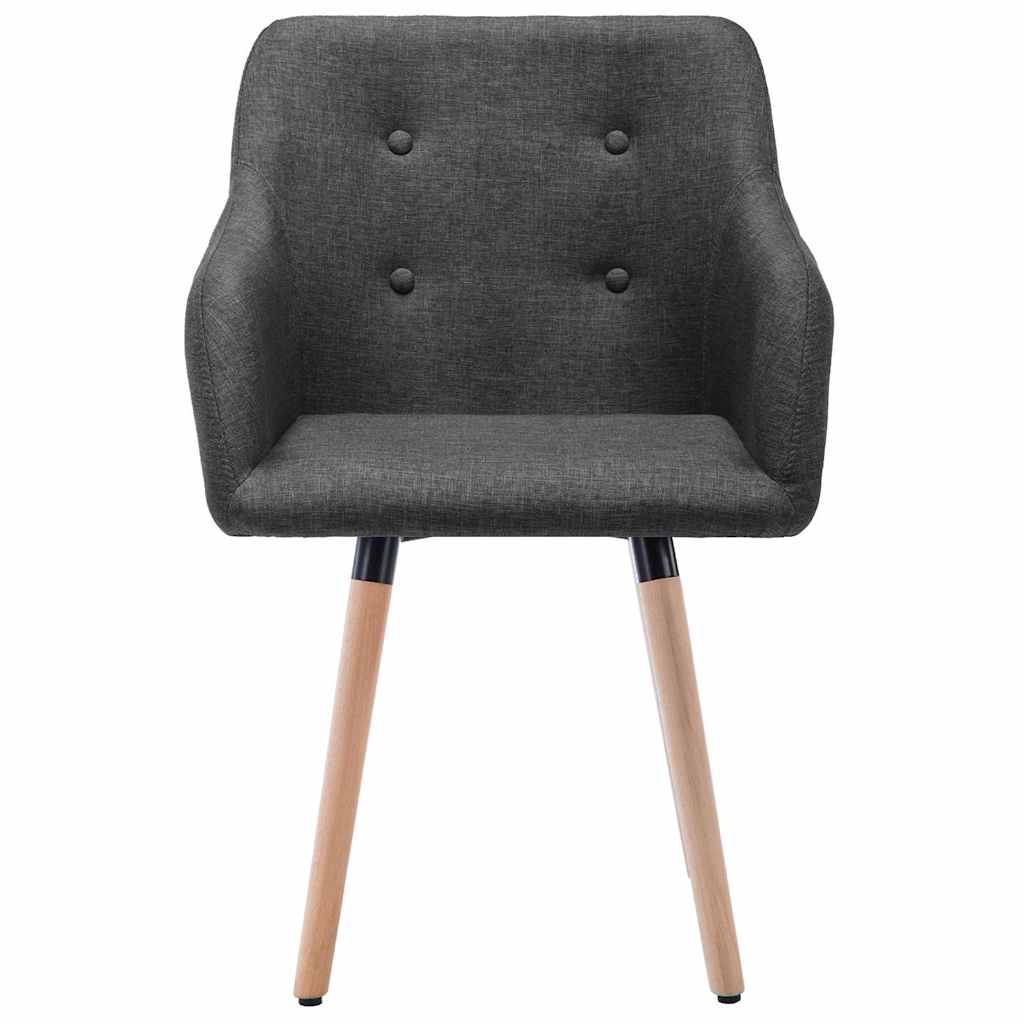 Vidaxl eetkamerstoelen 2 st stof donkergrijs