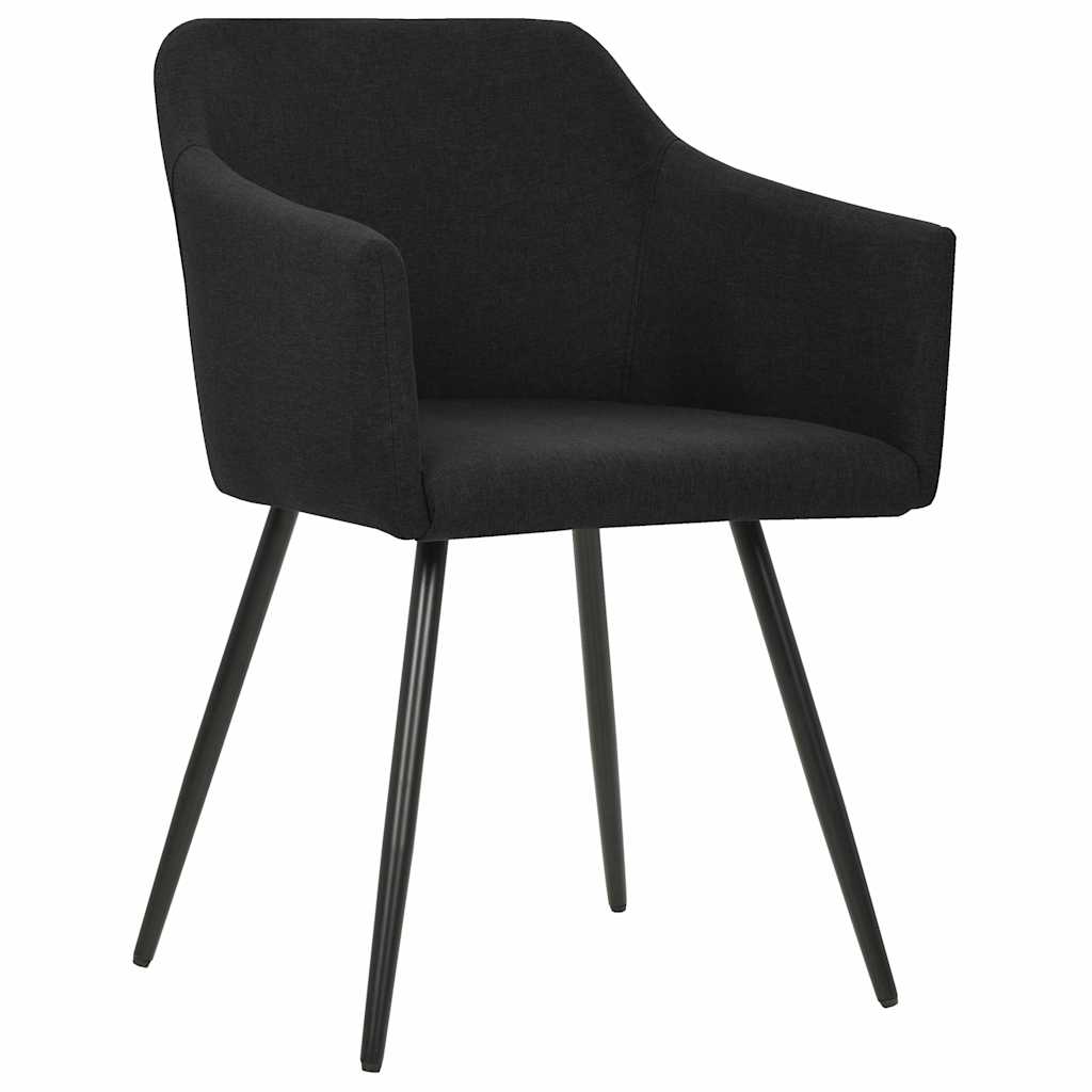 Vidaxl eetkamerstoelen 2 st stof zwart