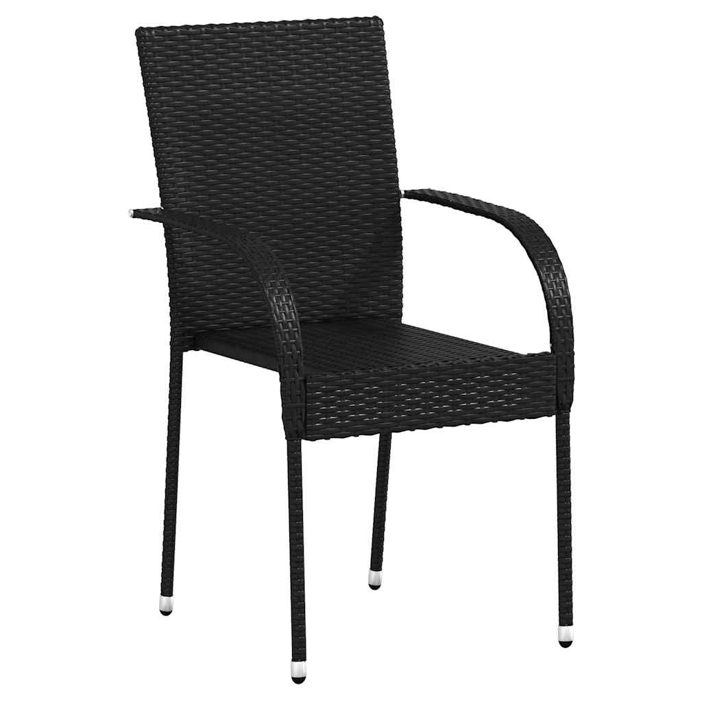 Vidaxl tuinstoelen stapelbaar 6 st poly rattan zwart