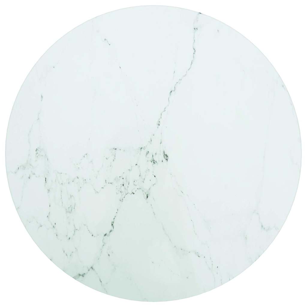 Vidaxl tafelblad ø40x0,8 cm gehard glas met marmeren design wit