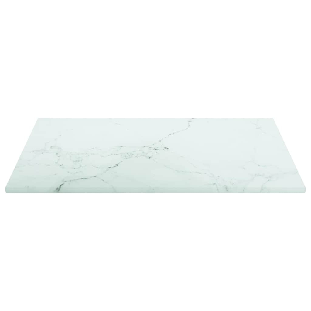 Vidaxl tafelblad 30x30 cm 6 mm gehard glas met marmeren design wit