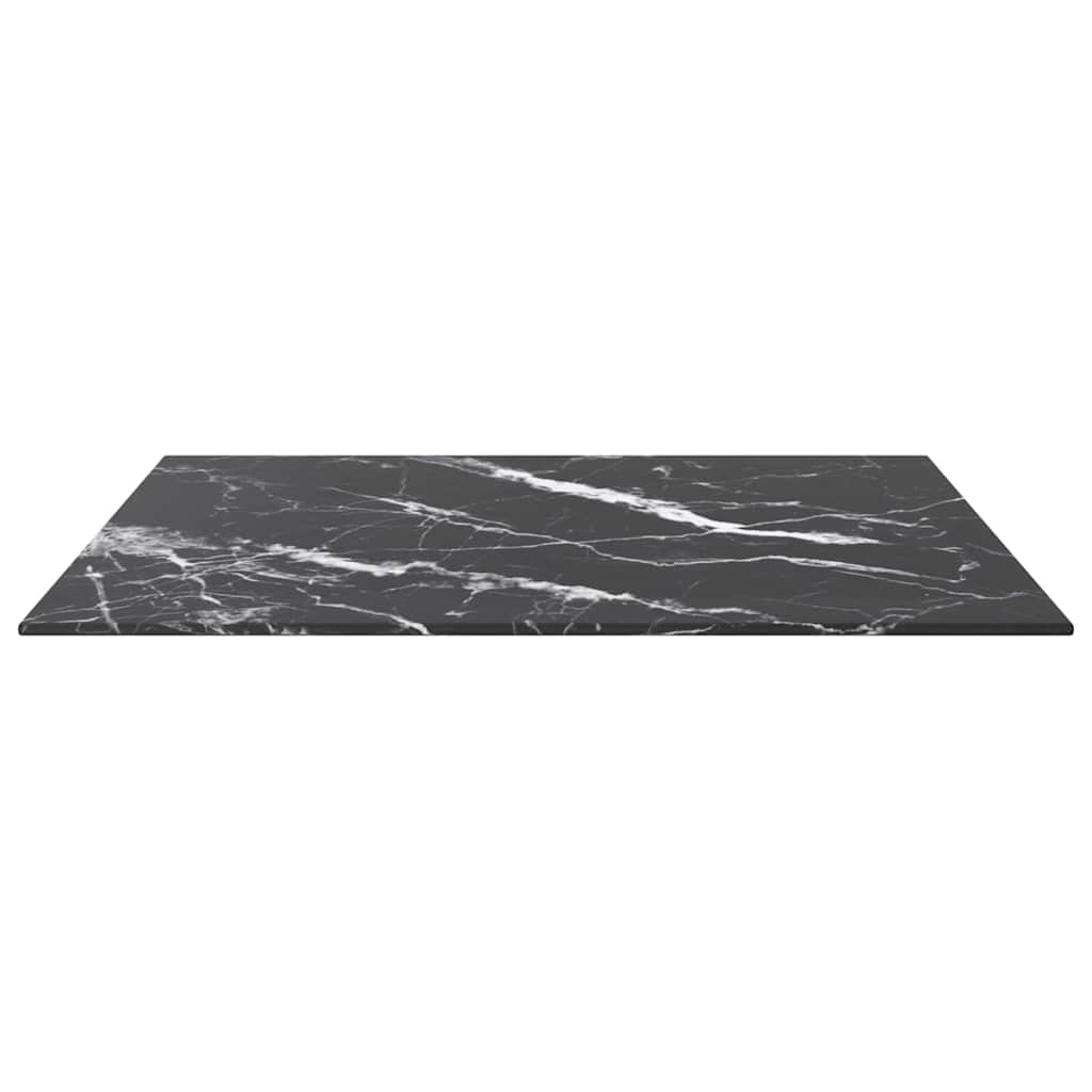 Vidaxl tafelblad 60x60 cm 6 mm gehard glas met marmeren design zwart