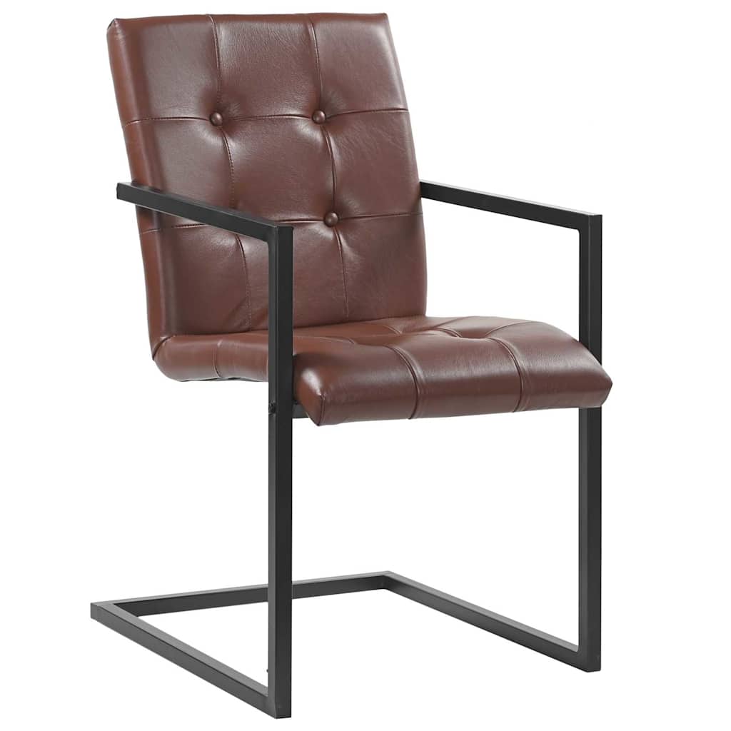 Vidaxl eetkamerstoelen 2 st echt leer bruin