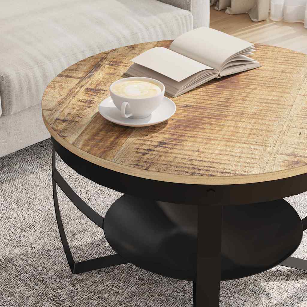Vidaxl salontafel ø 68x43 cm ruw mangohout