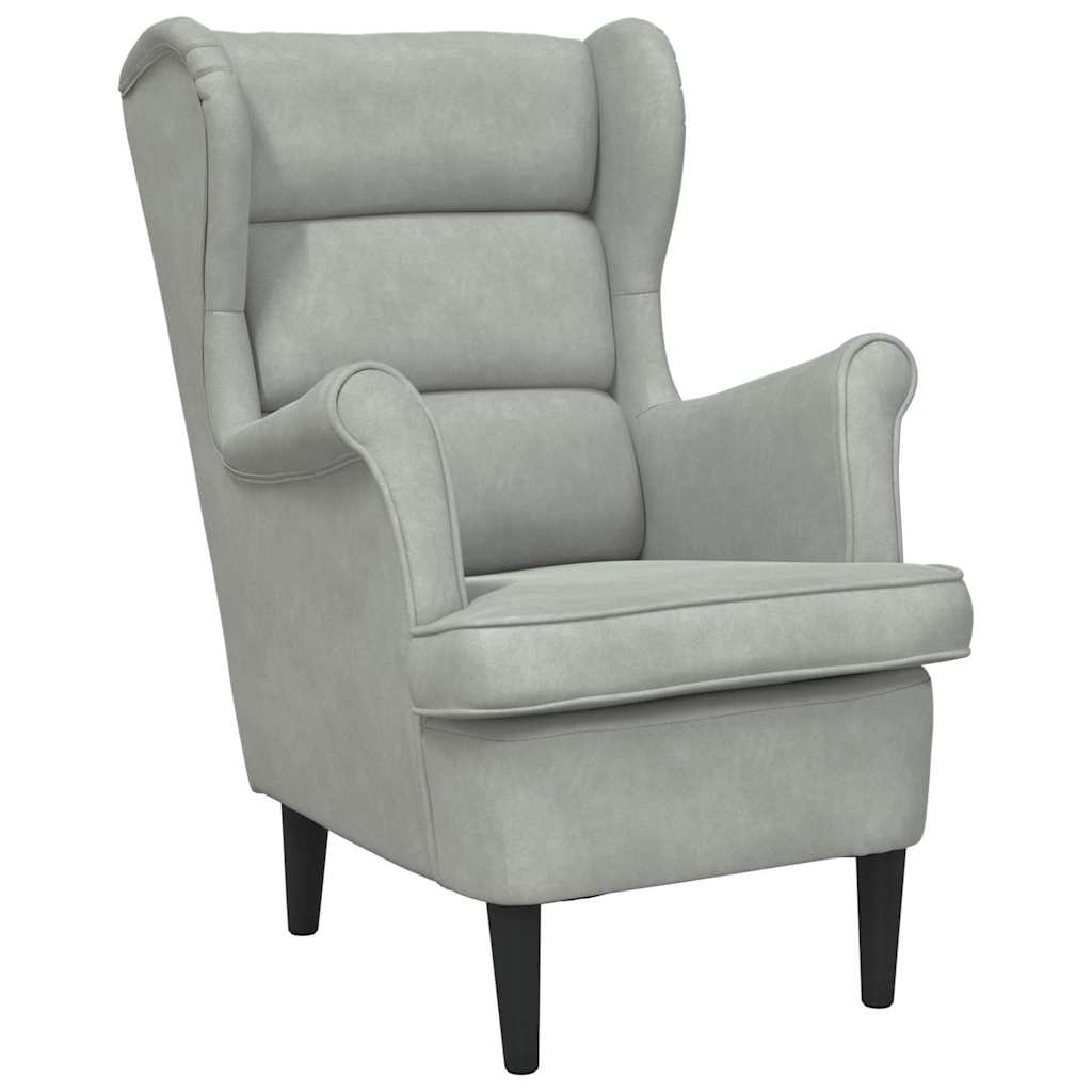 Vidaxl fauteuil fluweel lichtgrijs