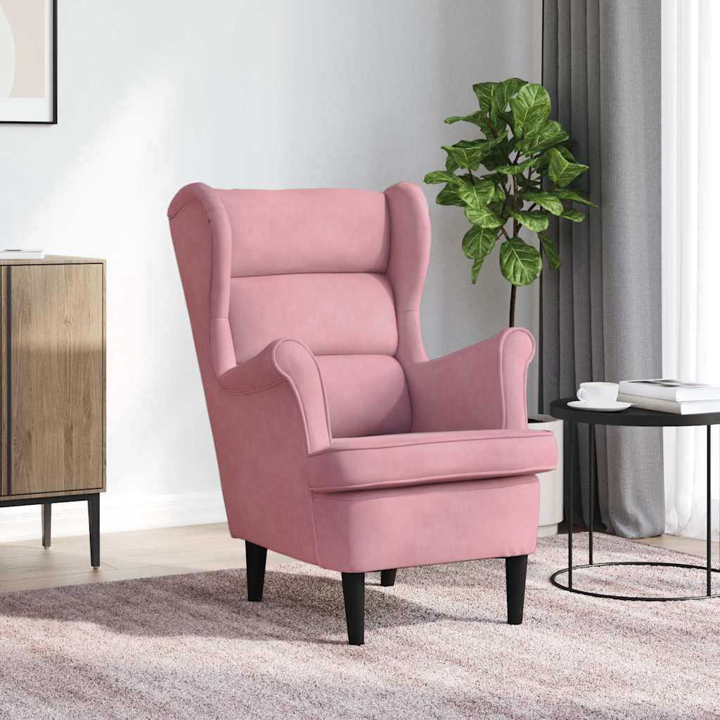 Vidaxl fauteuil fluweel roze