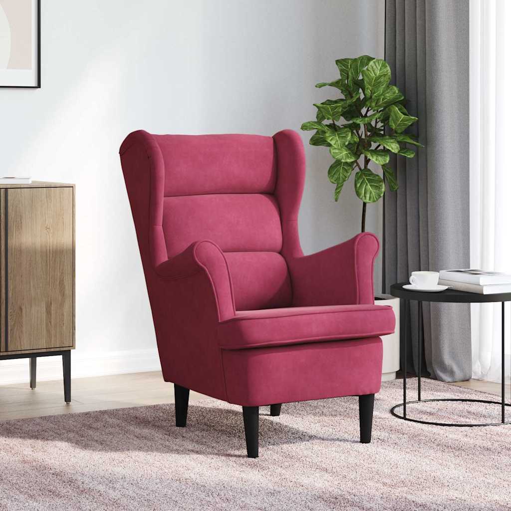 Vidaxl fauteuil fluweel wijnrood
