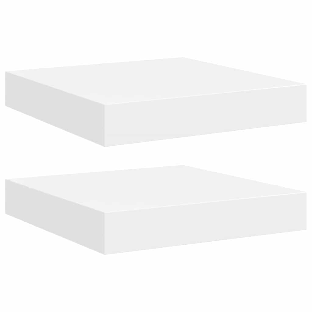 Vidaxl wandschappen zwevend 2 st 23x23,5x3,8 cm mdf wit