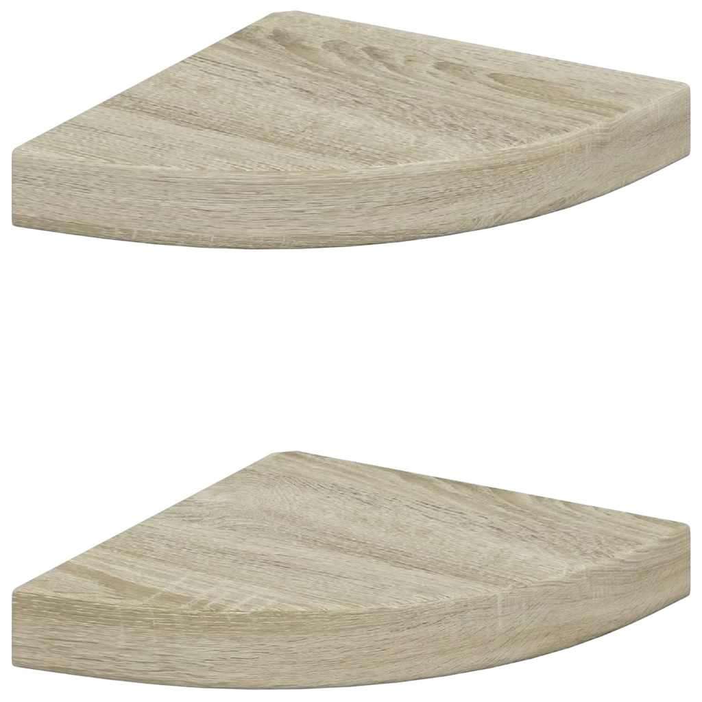 Vidaxl hoekschappen zwevend 2 st 25x25x3,8 cm mdf eikenkleurig