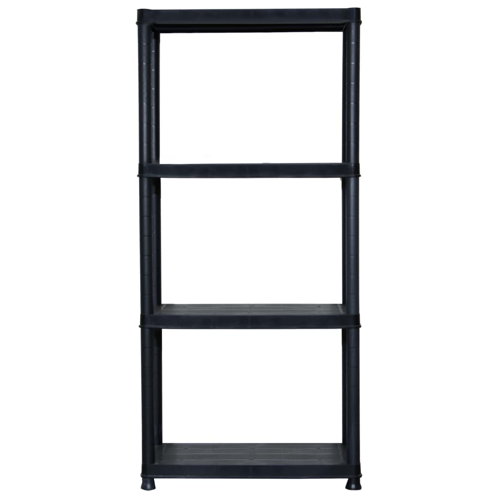 VIDAXL-LAGER RAKE 4-Layer 61x30.5x130 cm Kunststoff Schwarz