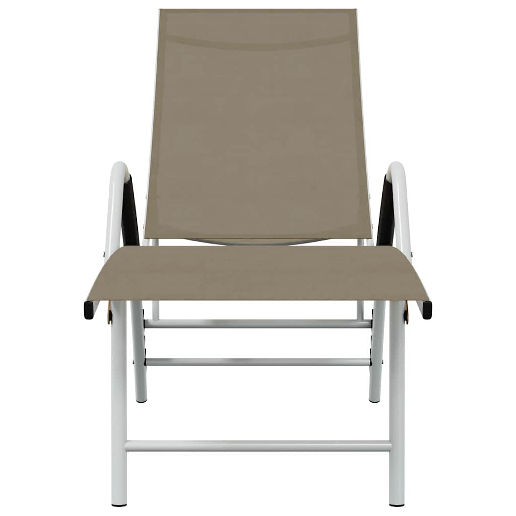 Vidaxl ligbed textileen en aluminium taupe