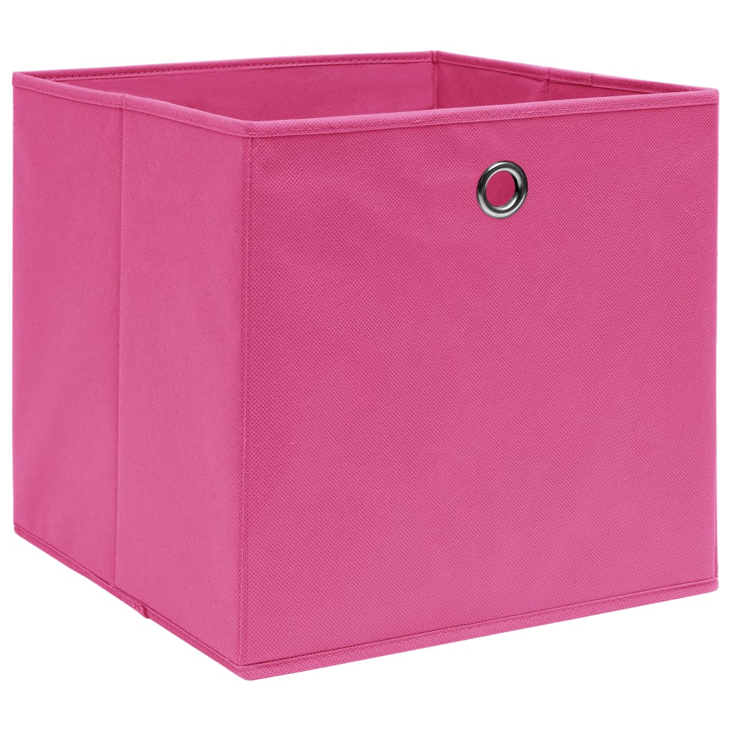VIDAXL -Speicherboxen 10 ST 28x28x28 cm Nicht -verwobenes Stoff rosa