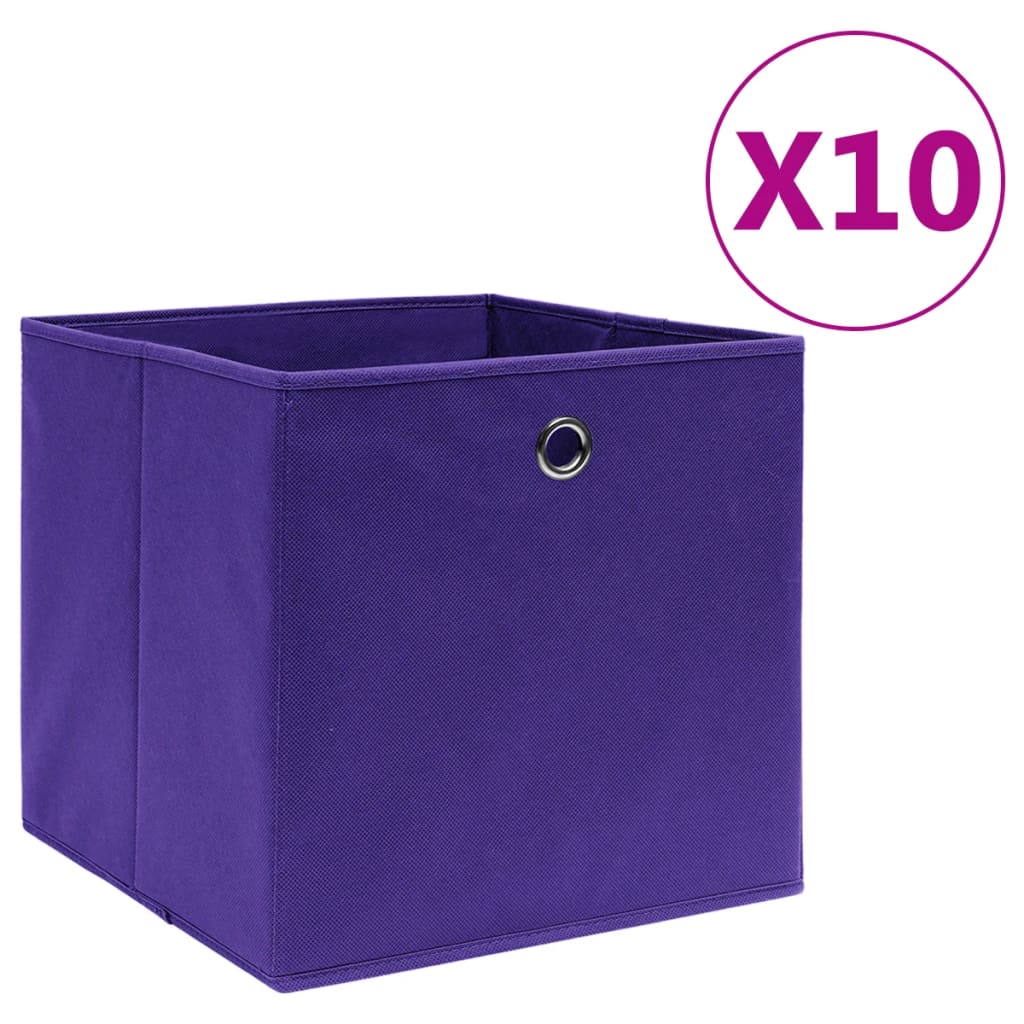 Vidaxx Aufbewahrungsboxen 10 Stück 28x28x28 cm Vliesstoff lila