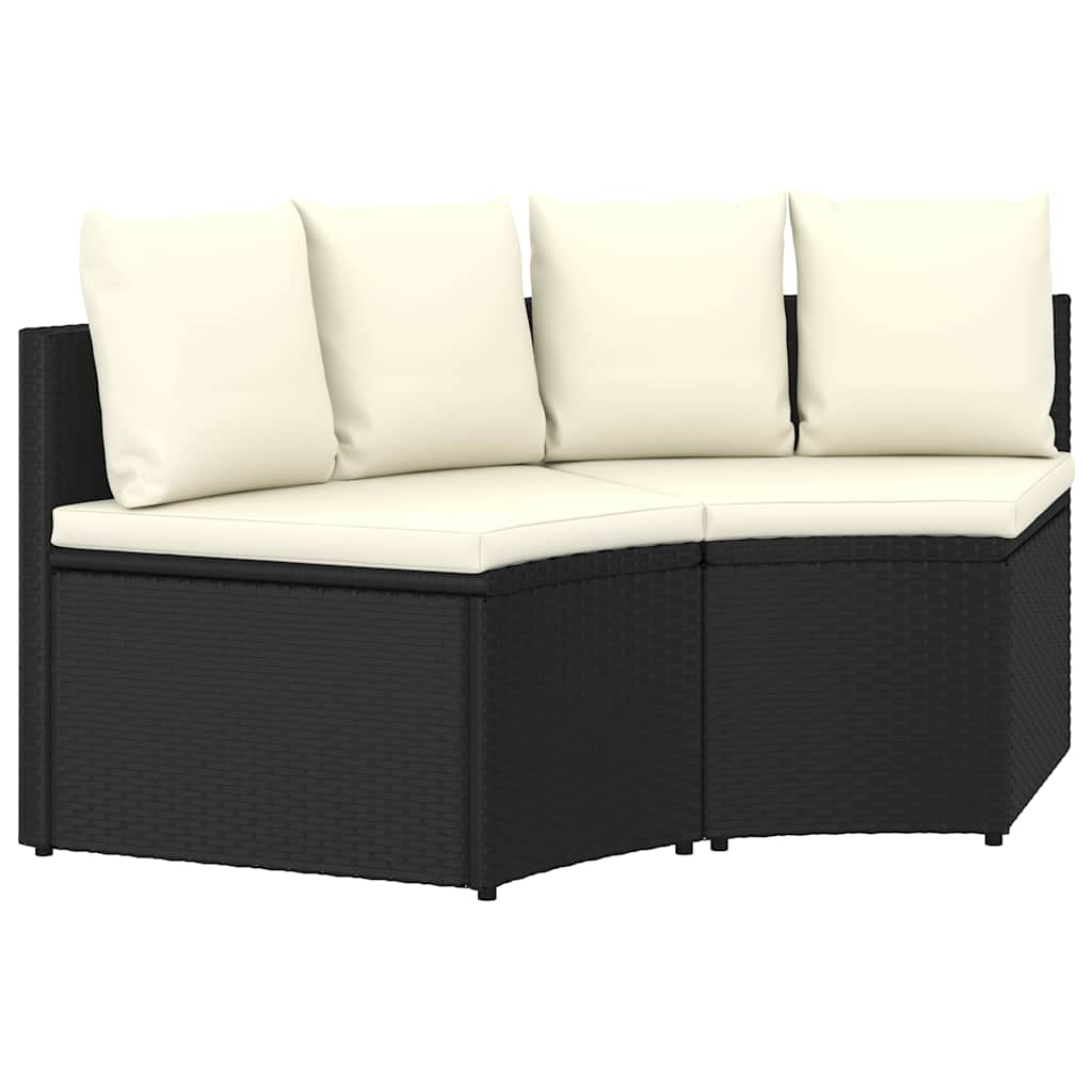 Vidaxl 2-delige loungeset met kussens poly rattan zwart