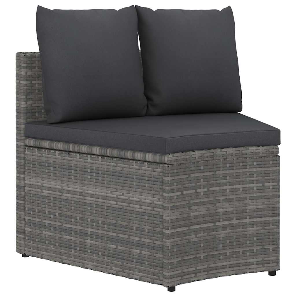 Vidaxl 2-delige loungeset met kussens poly rattan grijs