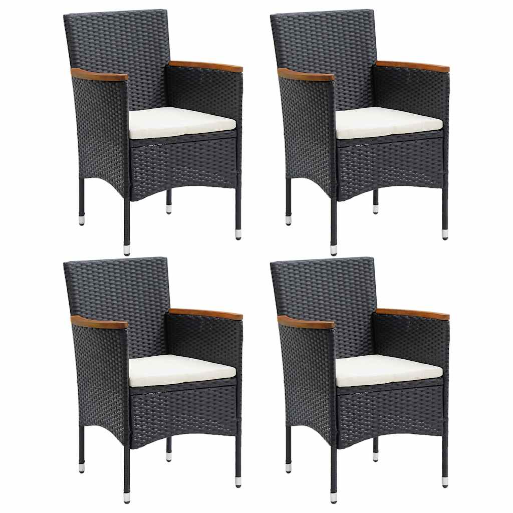 Vidaxl tuinstoelen 4 st poly rattan zwart