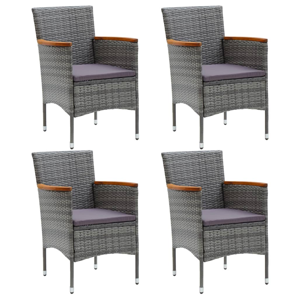 Vidaxl tuinstoelen 4 st poly rattan grijs