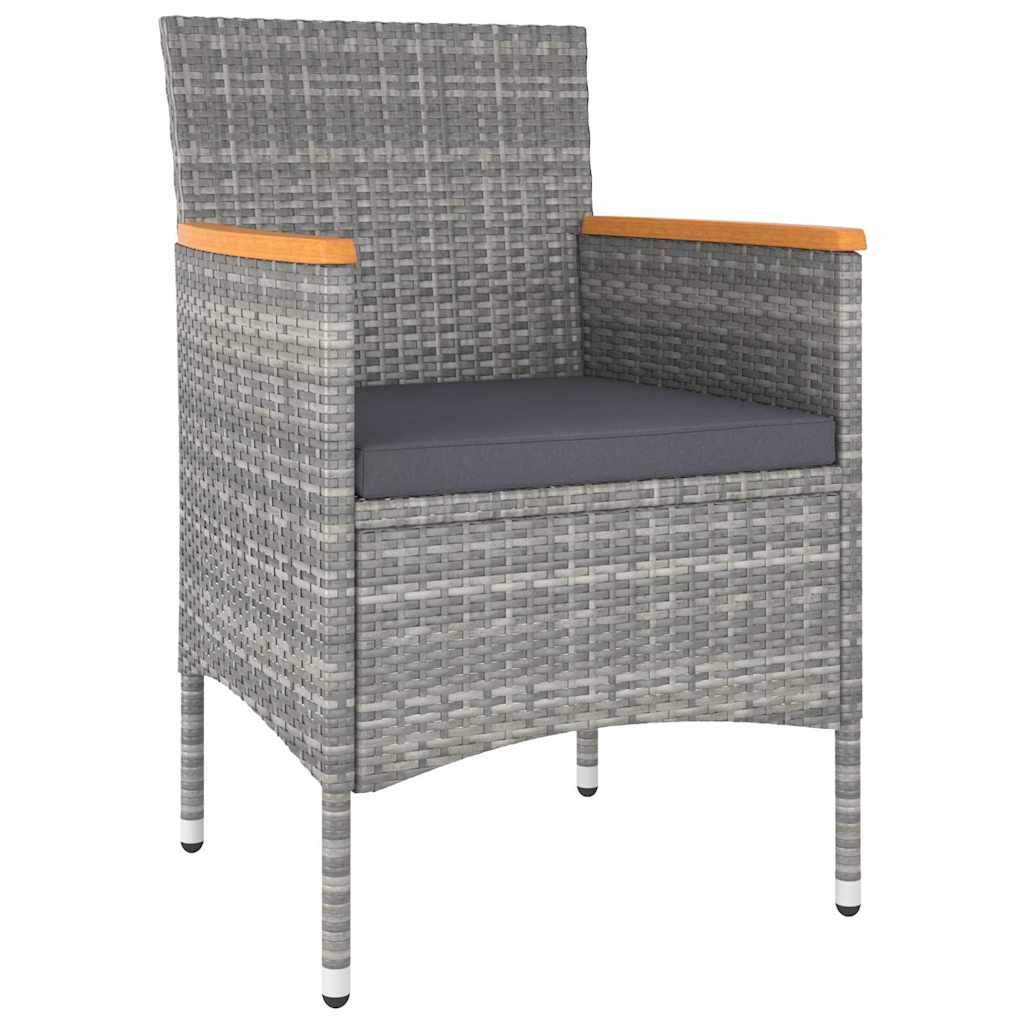 Vidaxl 4-delige tuinstoelen- en voetenbankenset poly rattan grijs