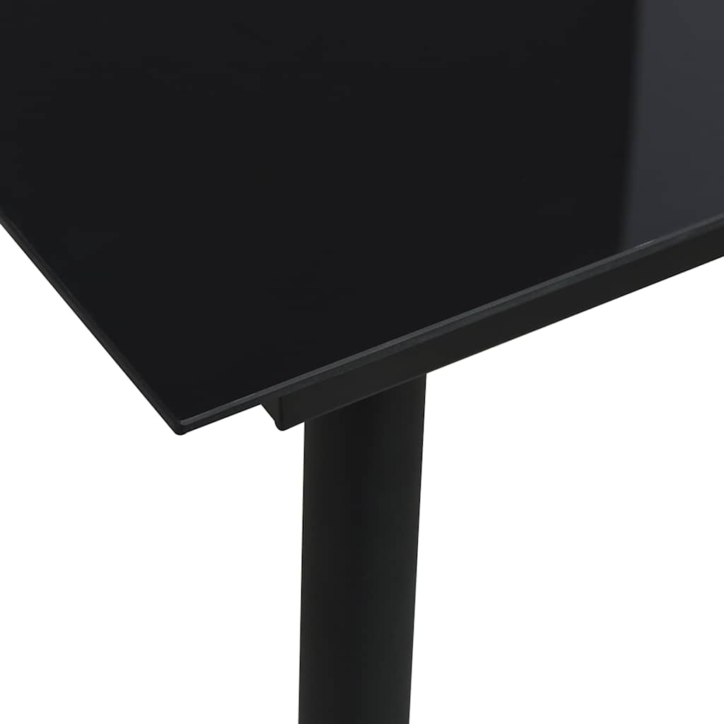 Vidaxl tuintafel 80x80x74 cm staal en glas zwart