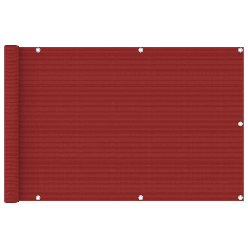 Vidaxl Balkon Bildschirm 90x400 cm HDPE -Rot