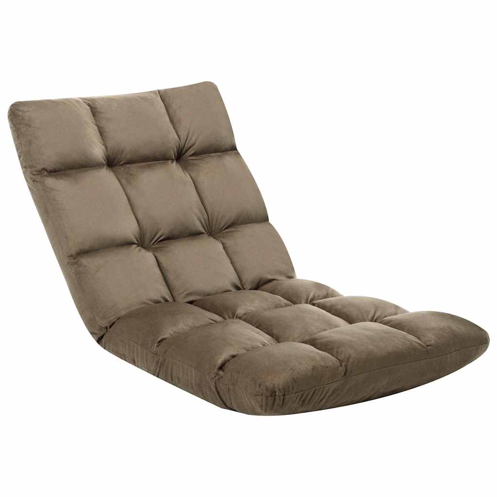 Vidaxl vloerstoel inklapbaar microvezel taupe